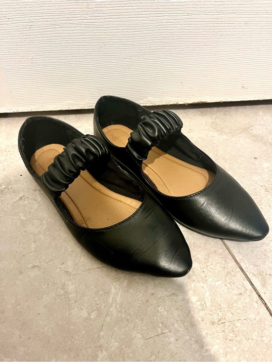 Ardene Shoes - 3/30$💥 Ardene Black Pointed Toe Mary Jane Ballet Flats Size 9 Women Ruched Strap